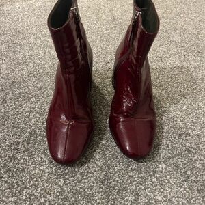 Topshop Burgundy Ankle Boots